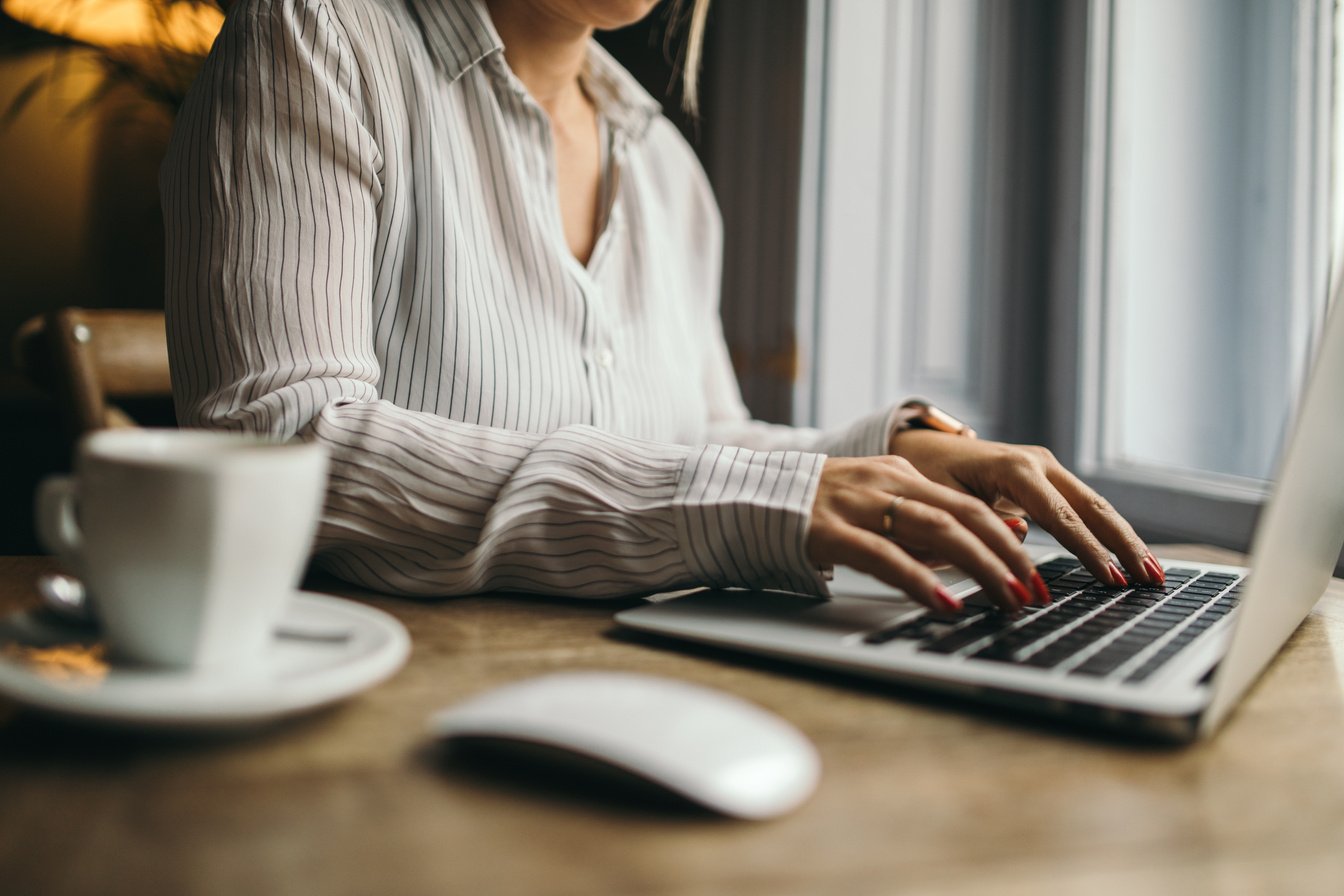 Virtual assistant working in her office